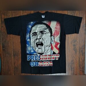 Retro President Obama metallic tshirt size 2XL Street Wear NYC TX Cali Chicago